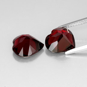 Gemas de granate piropo rojo natural de  ct, forma de corazón, VVS-VS
