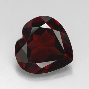Granate piropo rojo natural de 3,51 ct, forma de corazón, VVS-VS