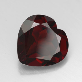 Granate piropo rojo natural de 3,51 ct, forma de corazón, VVS-VS