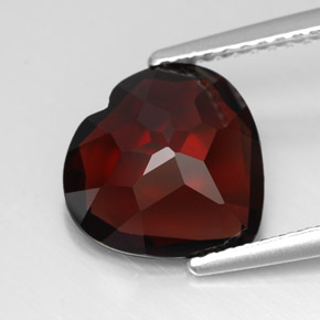 Granate piropo rojo natural de 3,51 ct, forma de corazón, VVS-VS
