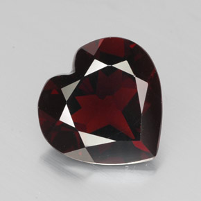 Granate piropo rojo natural de 3,08 ct, forma de corazón, VVS-VS