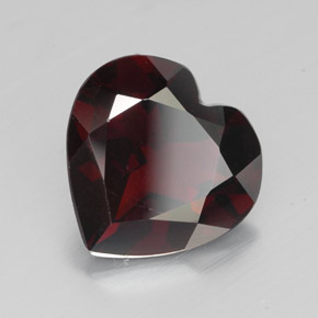 Granate piropo rojo natural de 3,08 ct, forma de corazón, VVS-VS
