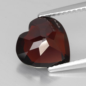 Granate piropo rojo natural de 3,08 ct, forma de corazón, VVS-VS