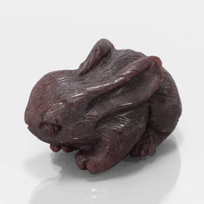 Granate piropo rojo natural de 148,20 ct, forma elegante, opaco