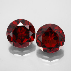 Gemas de granate piropo rojo natural de  ct, corte redondo, VVS-VS