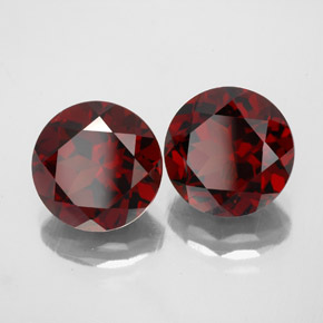 Gemas de granate piropo rojo natural de  ct, corte redondo, VVS-VS