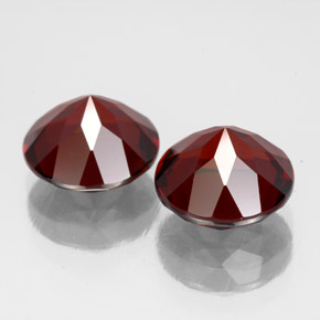 Gemas de granate piropo rojo natural de  ct, corte redondo, VVS-VS