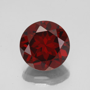 Granate piropo rojo natural de 3,49 ct, corte redondo, VVS-VS