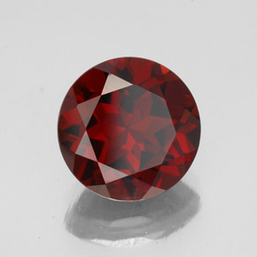 Granate piropo rojo natural de 3,49 ct, corte redondo, VVS-VS