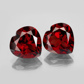 Gemas de granate piropo rojo natural de  ct, forma de corazón, VVS-VS