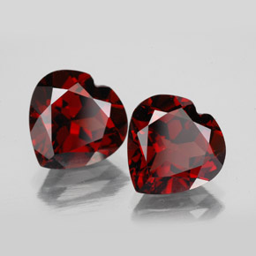 Gemas de granate piropo rojo natural de  ct, forma de corazón, VVS-VS