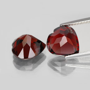 Gemas de granate piropo rojo natural de  ct, forma de corazón, VVS-VS
