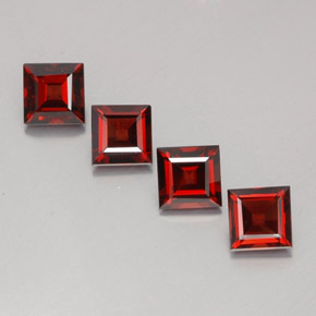 Gemas de granate piropo rojo natural de  ct, cuadrado, VS