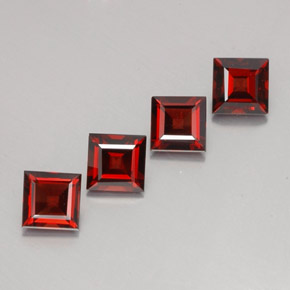 Gemas de granate piropo rojo natural de  ct, cuadrado, VS