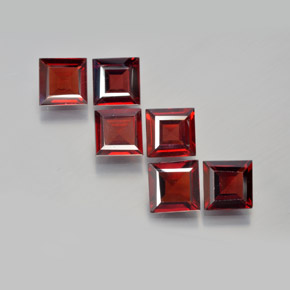 Gemas de granate piropo rojo natural de  ct, cuadrado, VS