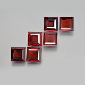 Gemas de granate piropo rojo natural de  ct, cuadrado, VS