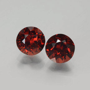 Gemas de granate piropo rojo natural de  ct, corte redondo, VVS-VS