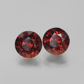 Gemas de granate piropo rojo natural de  ct, corte redondo, VVS-VS