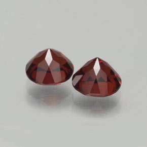 Gemas de granate piropo rojo natural de  ct, corte redondo, VVS-VS