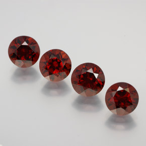 Gemas de granate piropo rojo natural de  ct, corte redondo, VVS-VS