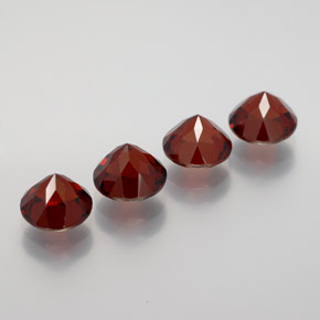 Gemas de granate piropo rojo natural de  ct, corte redondo, VVS-VS