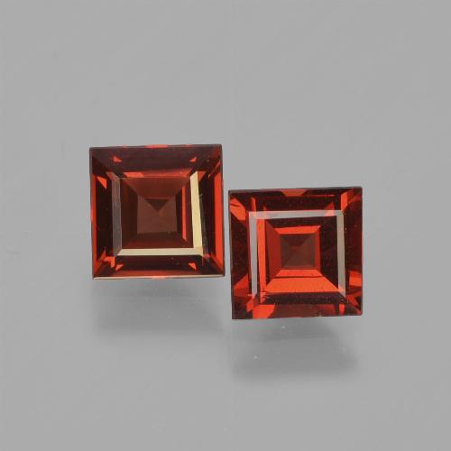 Gemas de granate piropo rojo natural de 1,47 ct, cuadrado, VVS-VS
