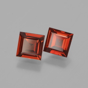 Gemas de granate piropo rojo natural de 1,47 ct, cuadrado, VVS-VS