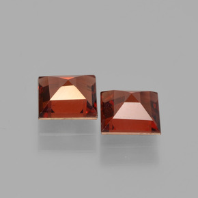 Gemas de granate piropo rojo natural de 1,47 ct, cuadrado, VVS-VS