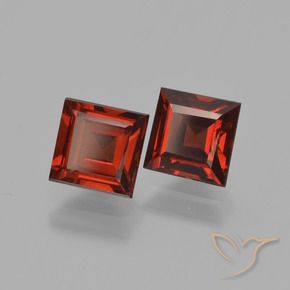 Gemas de Granate piropo Rojo oscuro natural de 1.76 ct, Cuadrado, VS