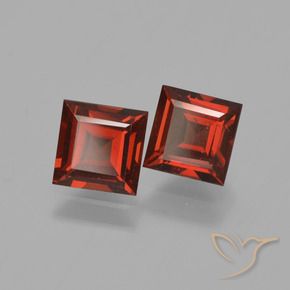 Gemas de Granate piropo Rojo oscuro natural de 1.58 ct, Cuadrado, VS