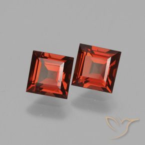 Gemas de Granate piropo Rojo grosella natural de 1.49 ct, Cuadrado, VS