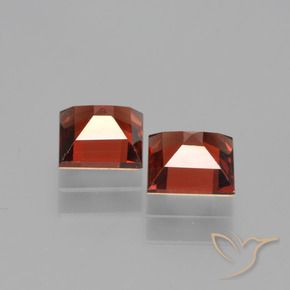Gemas de Granate piropo Rojo grosella natural de 1.49 ct, Cuadrado, VS