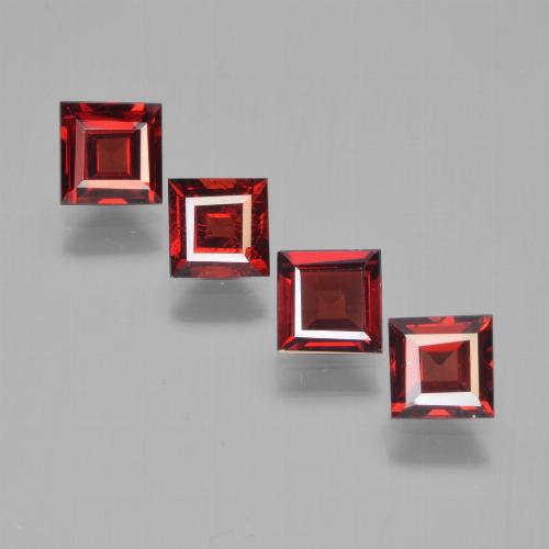 Gemas de granate piropo rojo natural de 2,68 ct, cuadrado, VS