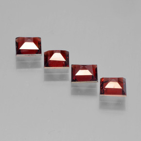Gemas de granate piropo rojo natural de 2,68 ct, cuadrado, VS