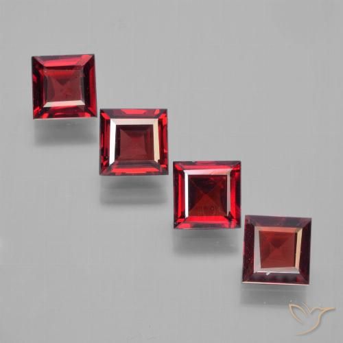 2.91ctw Natural Rojo sangre Granate piropo, Cuadrado, VS