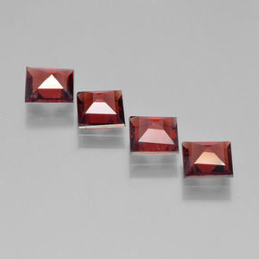 Gemas de granate piropo rojo natural de 2,38 ct, cuadrado, VS