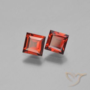 Gemas de Granate piropo Rojo claro natural de 1.51 ct, Cuadrado, VS