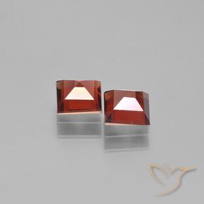 Gemas de Granate piropo Rojo claro natural de 1.51 ct, Cuadrado, VS