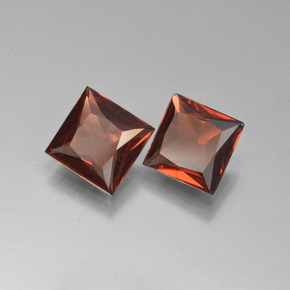 Gemas de Granate Piropo Roja natural de  ct, Cuadrado, VS
