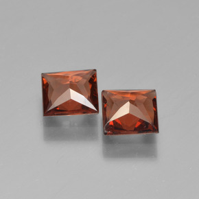 Gemas de Granate Piropo Roja natural de  ct, Cuadrado, VS