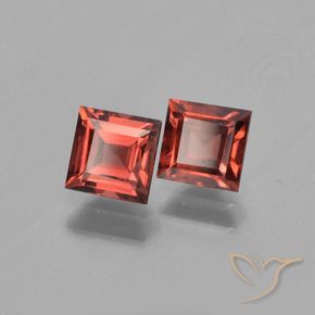 Gemas de Granate piropo Rojo medio natural de 1.57 ct, Cuadrado, VS