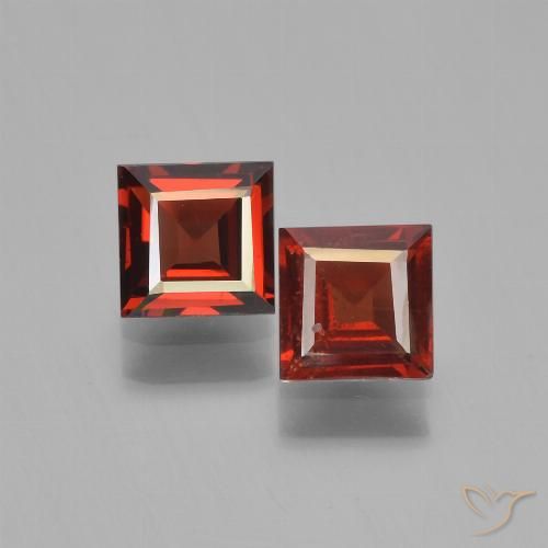 1.55ctw Natural Rojo grosella Granate piropo, Cuadrado, VS