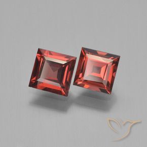 Gemas de Granate piropo Rojo oscuro natural de 1.51 ct, Cuadrado, VS