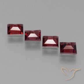Gemas de Granate piropo Rojo oscuro natural de 2.53 ct, Cuadrado, VS