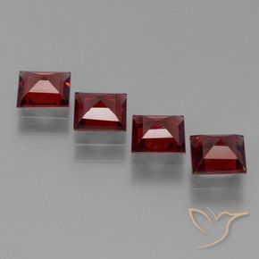Gemas de Granate piropo Rojo sangre intenso natural de 2.46 ct, Cuadrado, VS