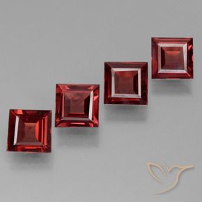Gemas de Granate piropo Rojo oscuro natural de 2.28 ct, Cuadrado, VS