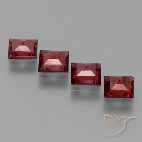 Gemas de Granate piropo Rojo oscuro natural de 2.28 ct, Cuadrado, VS