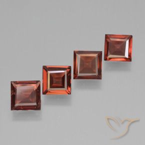 Gemas de Granate piropo Rojo escarlata natural de 2.21 ct, Cuadrado, VS