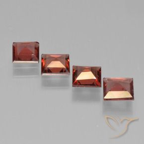 Gemas de Granate piropo Rojo escarlata natural de 2.21 ct, Cuadrado, VS