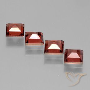 Gemas de Granate piropo Rojo medio natural de 2.99 ct, Cuadrado, VS